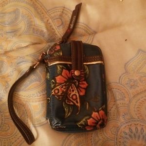 Wallet and phone holder wristlet